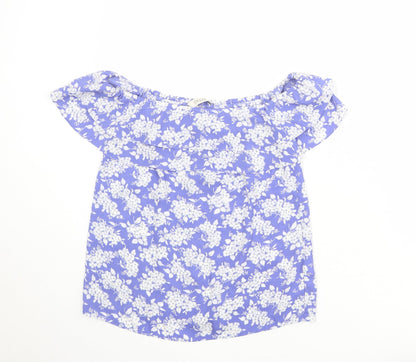 Womens UK Size 8 Oasis Blue Basic Blouse