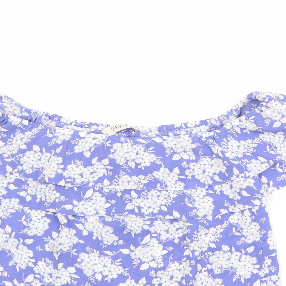 Womens UK Size 8 Oasis Blue Basic Blouse