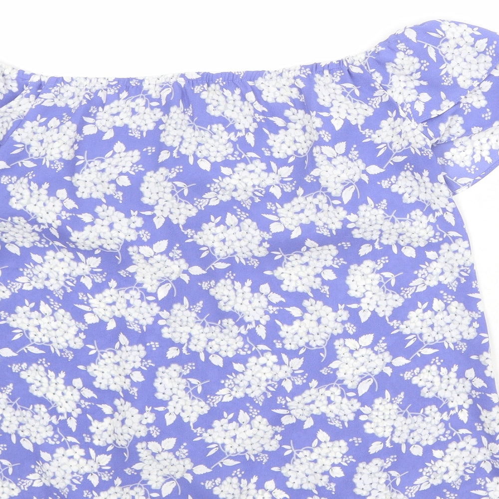 Womens UK Size 8 Oasis Blue Basic Blouse