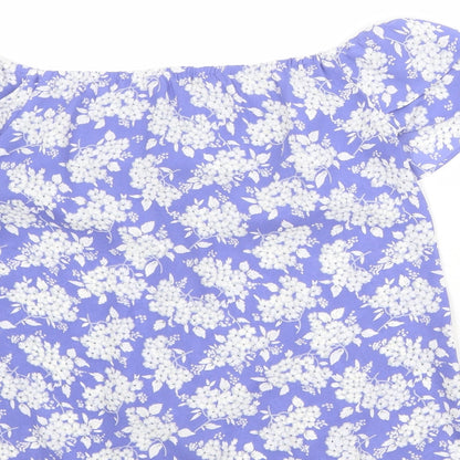 Womens UK Size 8 Oasis Blue Basic Blouse