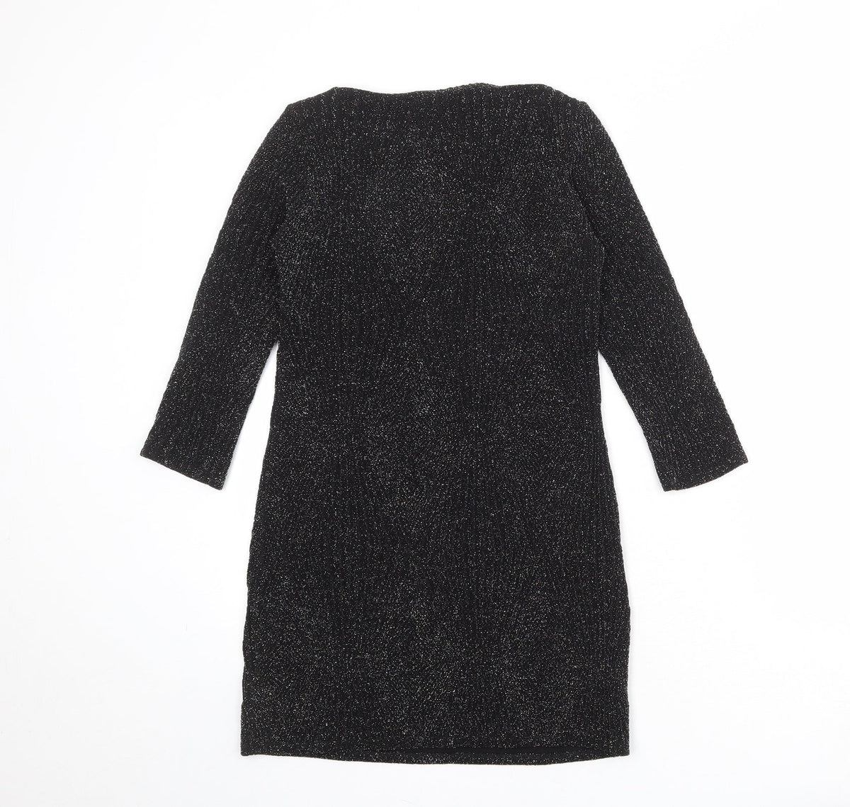 Wallis Womens Black Geometric Nylon A-Line Size XS Round Neck Pullover