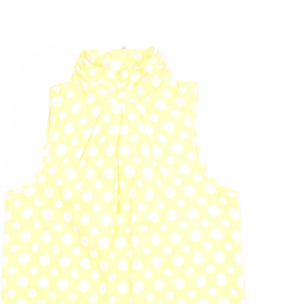 Womens UK Size 10 NEXT Yellow Basic Blouse