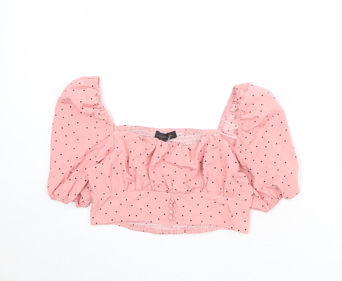 Womens UK Size S Love & Other Things Pink Cropped Blouse