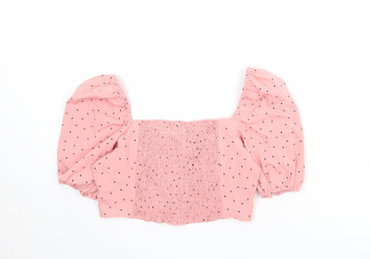 Womens UK Size S Love & Other Things Pink Cropped Blouse