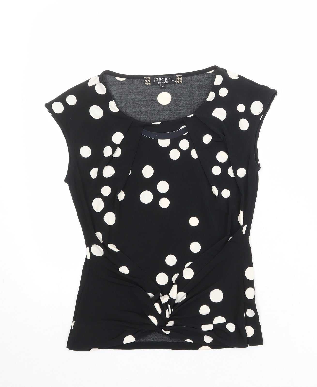 Womens UK Size 8 Principles Black Basic T-Shirt
