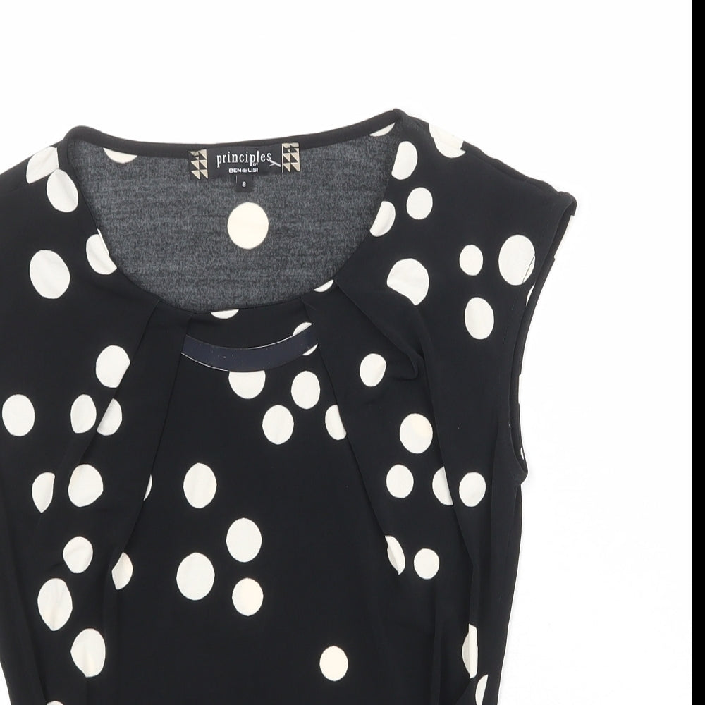 Womens UK Size 8 Principles Black Basic T-Shirt