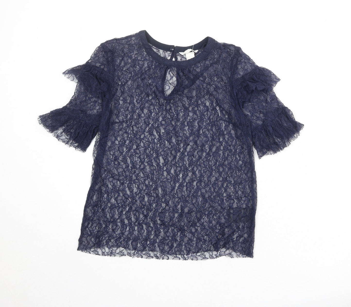 Womens UK Size 10 H&M Blue Basic Blouse
