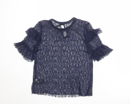 Womens UK Size 10 H&M Blue Basic Blouse