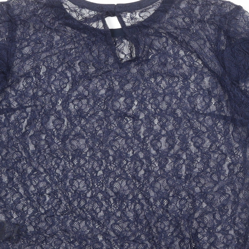 Womens UK Size 10 H&M Blue Basic Blouse
