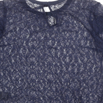 Womens UK Size 10 H&M Blue Basic Blouse