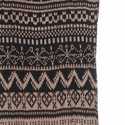 Apricot Womens Black Geometric Viscose Bodycon Size S Round Neck Pullover - Size S-M