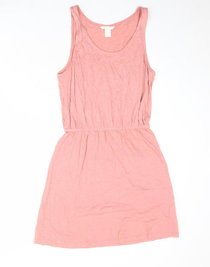 H&M Womens Pink Cotton A-Line Size S Round Neck Pullover