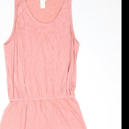 H&M Womens Pink Cotton A-Line Size S Round Neck Pullover