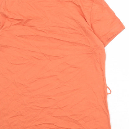 EWM Womens Orange Cotton Basic T-Shirt Size S Square Neck
