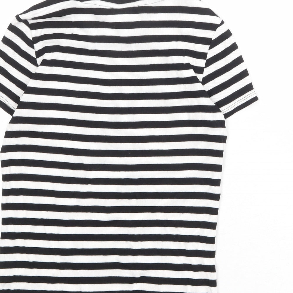 Womens UK Size S Monki Black Basic T-Shirt