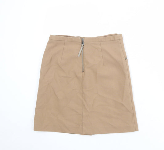 NEXT Womens Brown Polyester A-Line Skirt Size 6 Zip