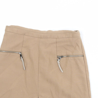 NEXT Womens Brown Polyester A-Line Skirt Size 6 Zip