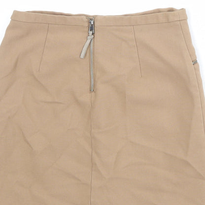 NEXT Womens Brown Polyester A-Line Skirt Size 6 Zip
