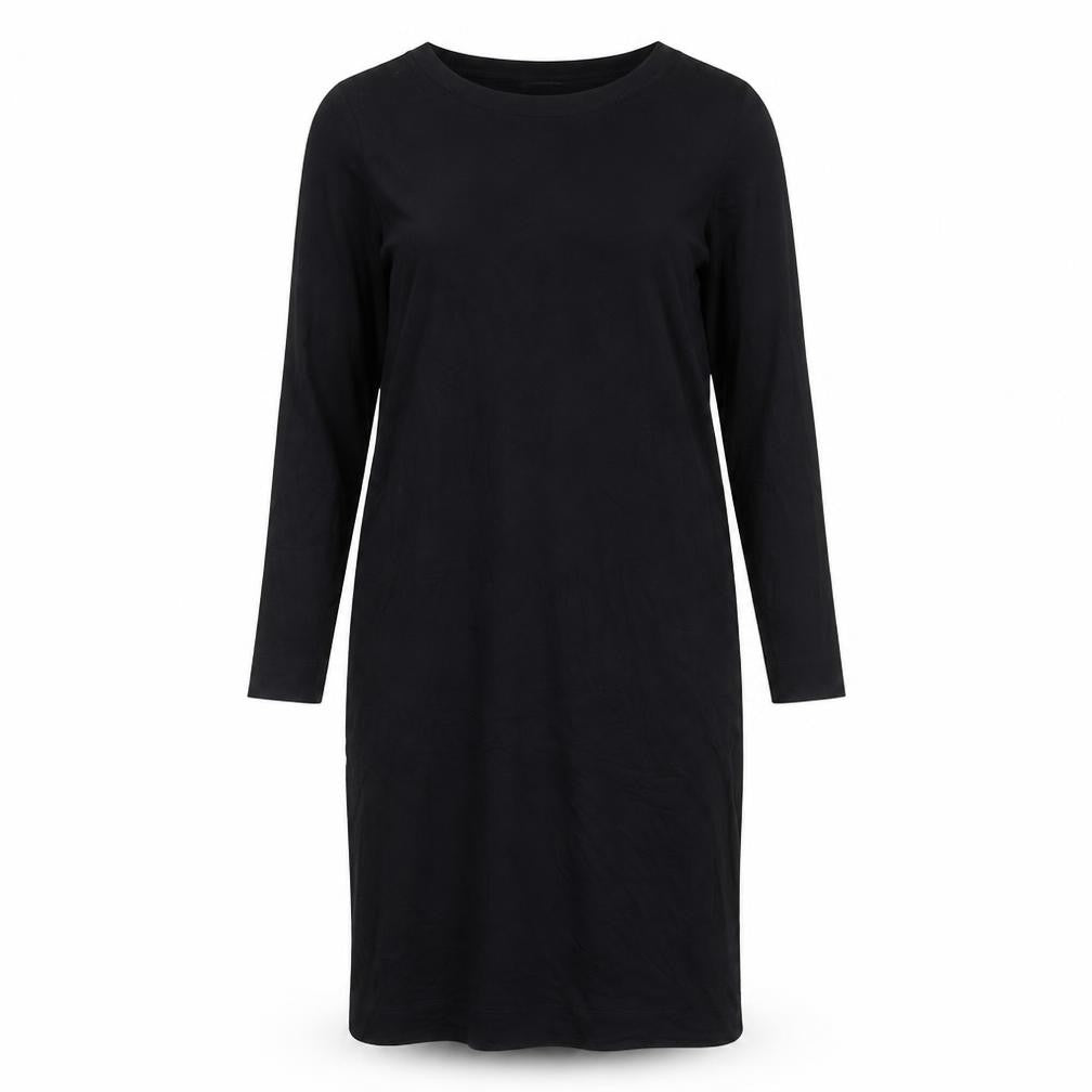 Marks and Spencer Womens Black Viscose A-Line Size 14 Round Neck Pullover