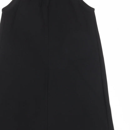 Mango Womens Black Polyester A-Line Size S Round Neck Tie