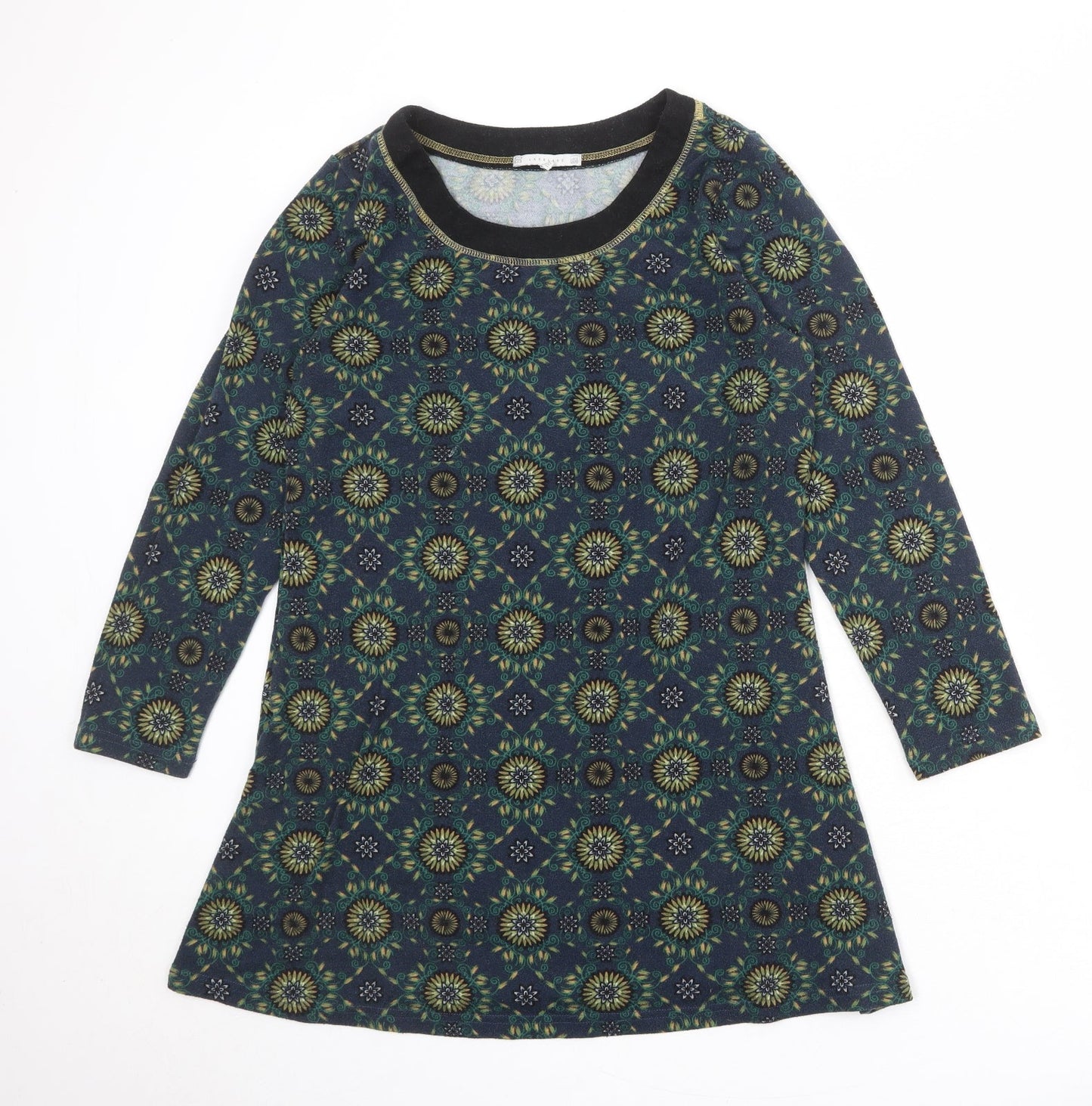 Lakeland Womens Multicoloured Geometric Polyester Jumper Dress Size M Round Neck Pullover