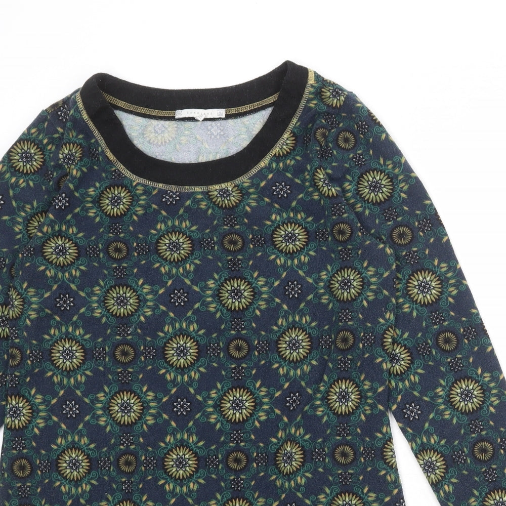 Lakeland Womens Multicoloured Geometric Polyester Jumper Dress Size M Round Neck Pullover