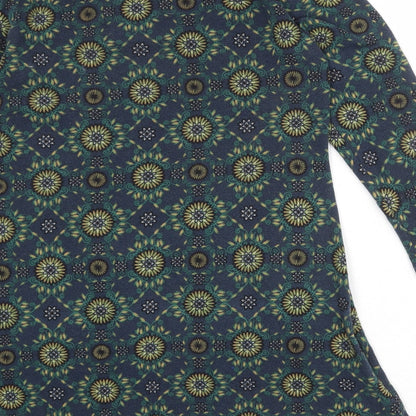 Lakeland Womens Multicoloured Geometric Polyester Jumper Dress Size M Round Neck Pullover