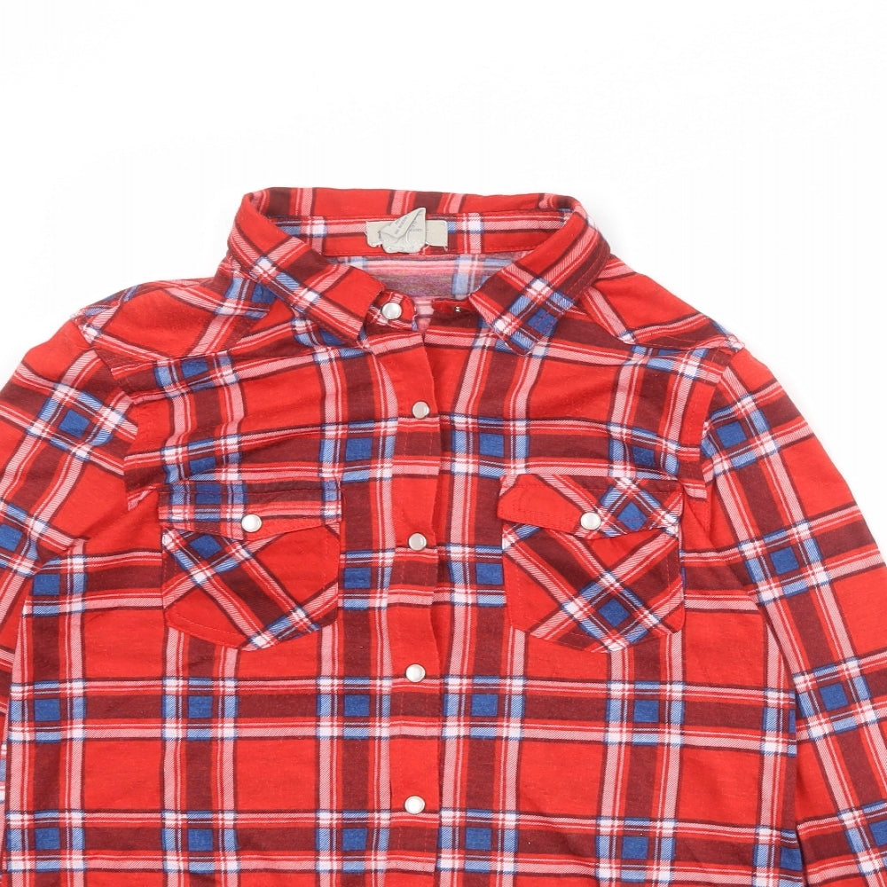 Womens UK Size M Passport Red Basic Button-Up