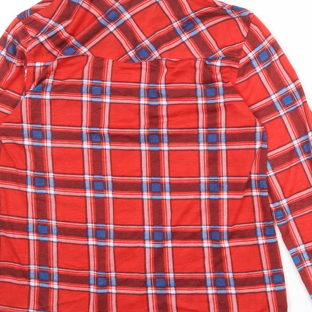 Womens UK Size M Passport Red Basic Button-Up