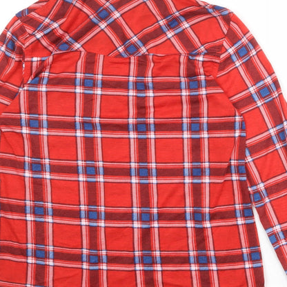 Womens UK Size M Passport Red Basic Button-Up