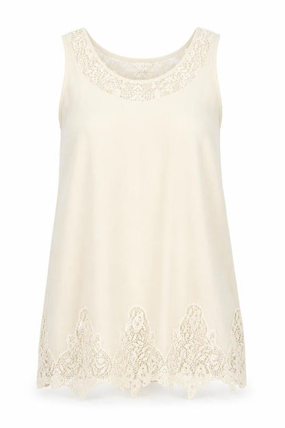 Womens UK Size L Adiva Beige Basic Tank