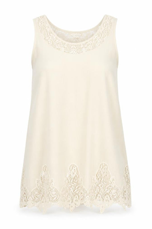 Womens UK Size L Adiva Beige Basic Tank