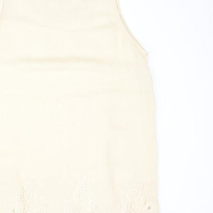 Womens UK Size L Adiva Beige Basic Tank