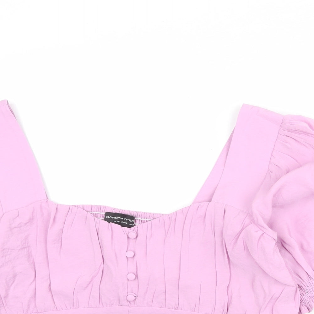 Womens UK Size 12 Dorothy Perkins Purple Basic Blouse