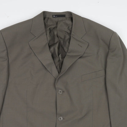 BHS Mens Grey Polyester Jacket Suit Jacket Size 46 Regular