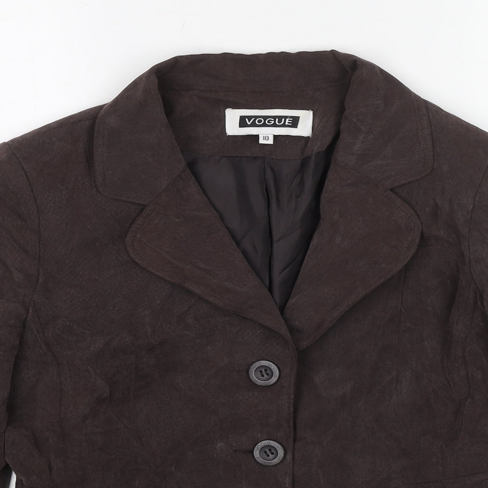 Womens UK Size 10 Vogue Brown Jacket