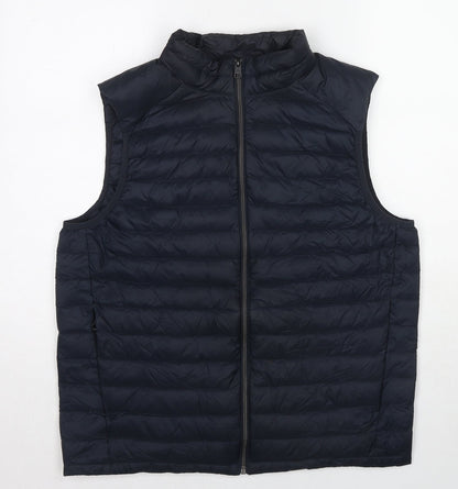 Marks and Spencer Womens Blue Gilet Jacket Size L Zip