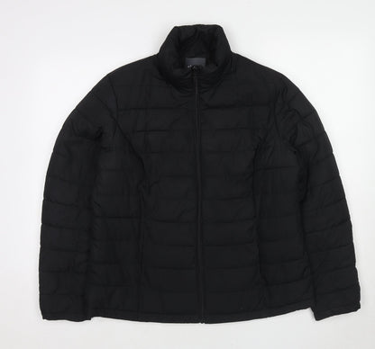 Studio Womens Black Quilted Jacket Size 14 Zip