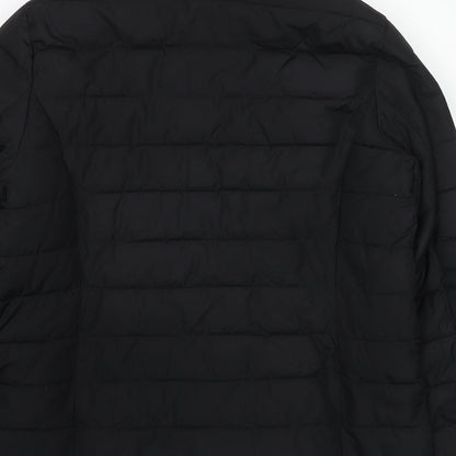 Studio Womens Black Quilted Jacket Size 14 Zip