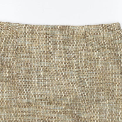 Oasis Womens Beige Polyester A-Line Skirt Size 12 Zip