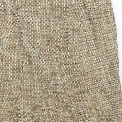 Oasis Womens Beige Polyester A-Line Skirt Size 12 Zip