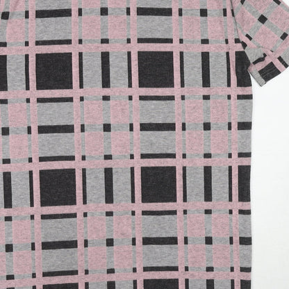 River Island Womens Multicoloured Plaid Polyester T-Shirt Dress Size 10 Round Neck Pullover