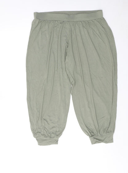 New Look Womens Green Viscose Bloomer Trousers Size 12 Regular Pull On