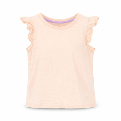 Front view of Marks & Spencer girls’ pink cotton basic tank, size 3-4, years round neck pullover