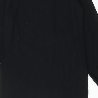 Marks and Spencer Womens Black Polyester A-Line Size 10 Round Neck Pullover
