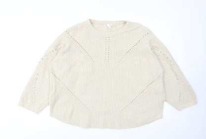 Womens UK Size 14 And/Or Beige Pullover Jumper