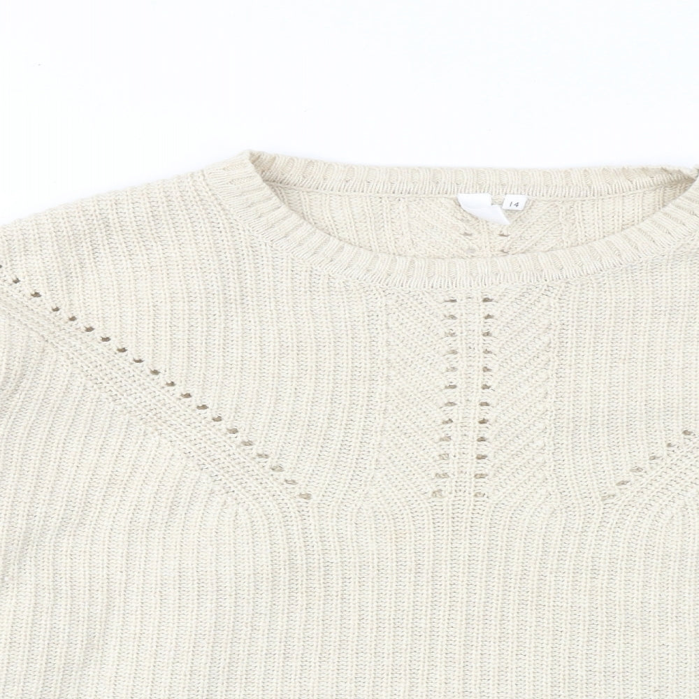 Womens UK Size 14 And/Or Beige Pullover Jumper