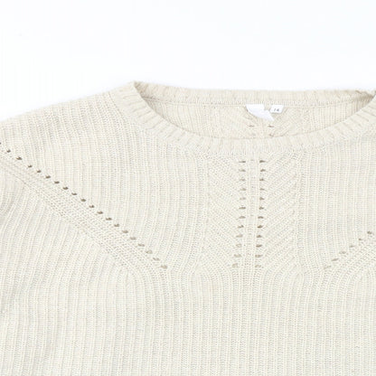 Womens UK Size 14 And/Or Beige Pullover Jumper