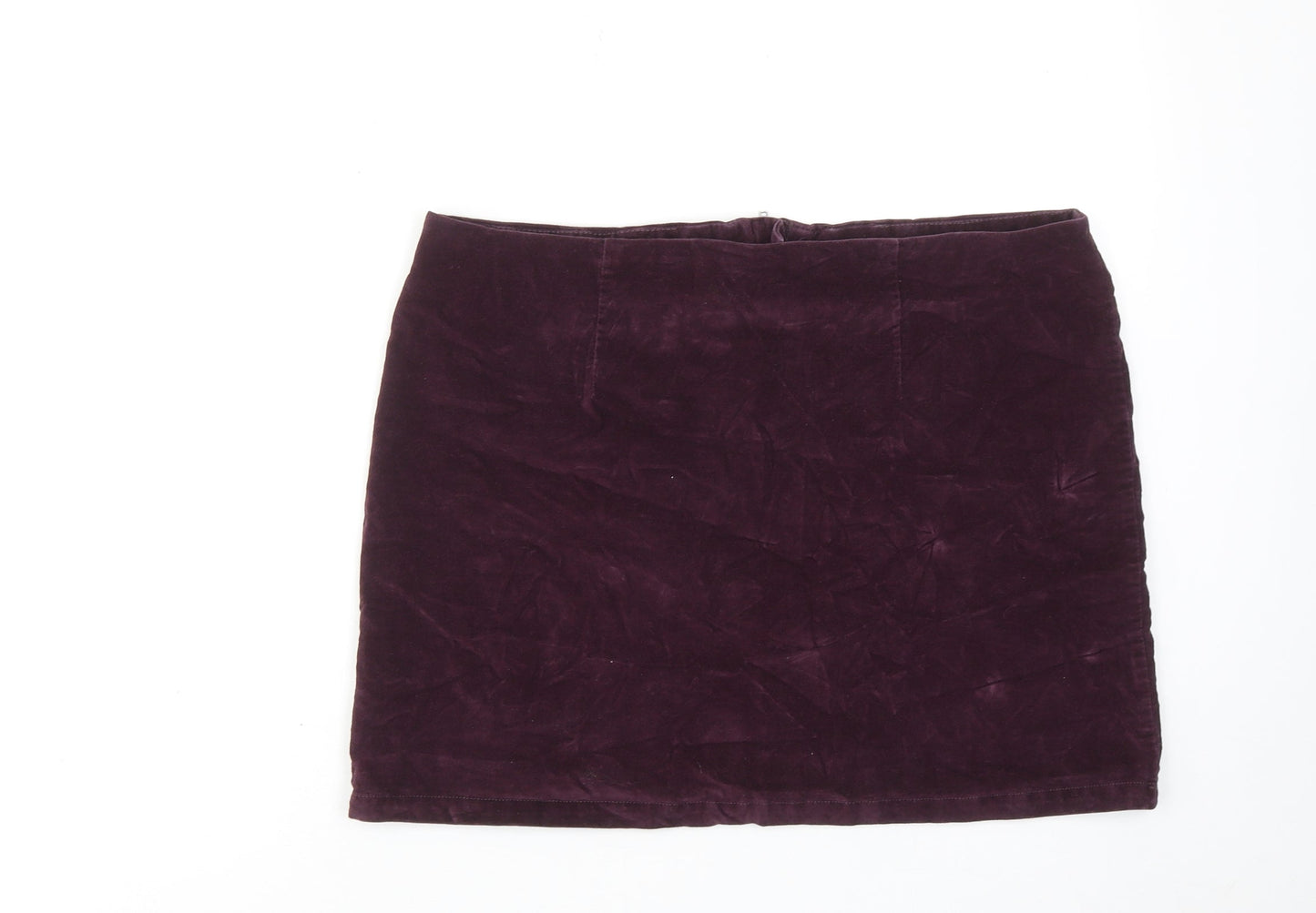Womens UK Size 10 Warehouse A-Line Velour Skirt