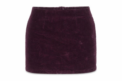 Womens UK Size 10 Warehouse A-Line Velour Skirt